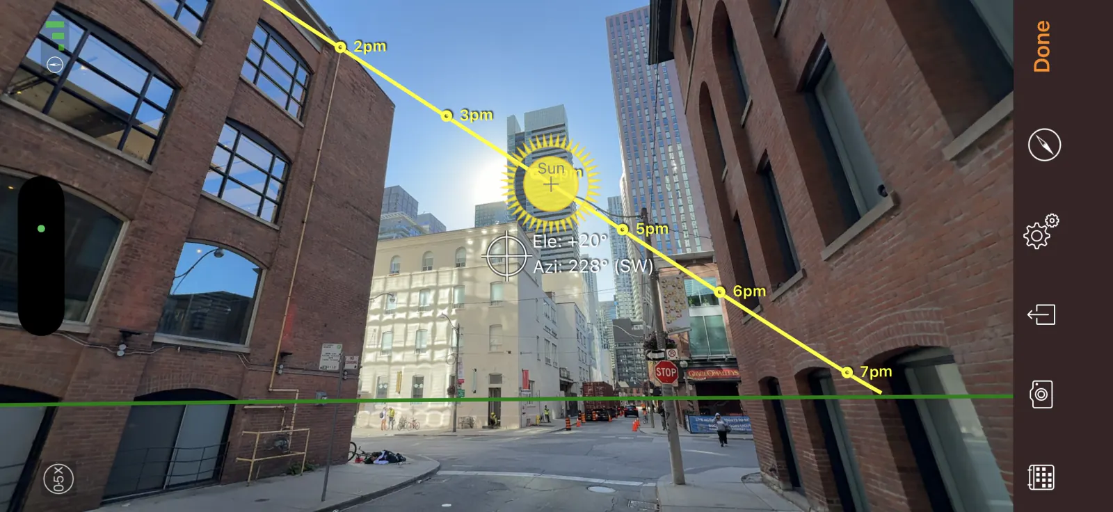 Pearl Street scout photograph — sun path